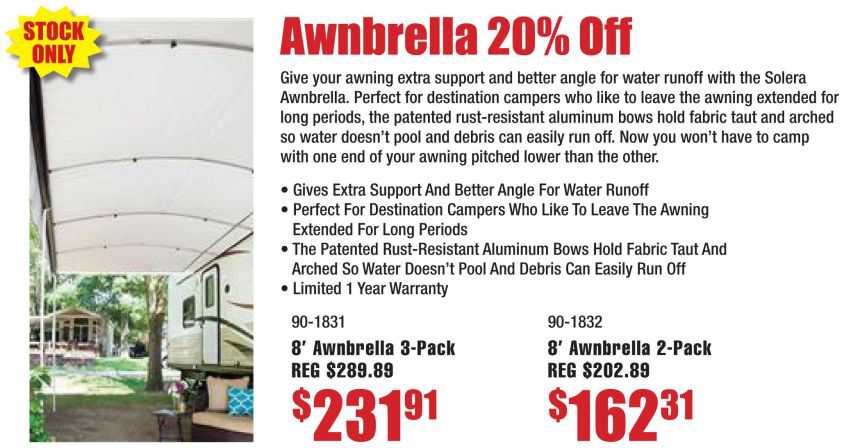 Awnbrella Awning Supports 20% Off