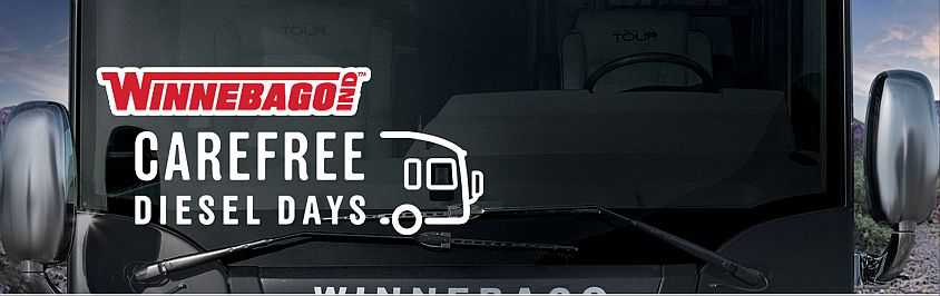 Winnebago Carefree Diesel Days on now until August 31st, 2017