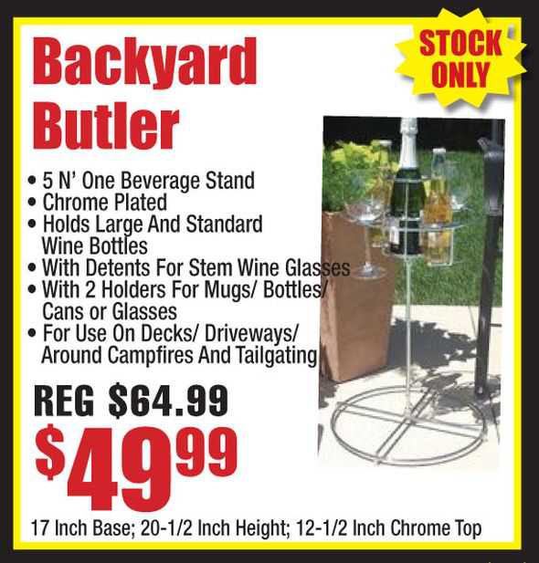 Backyard Butler 5-in-1 Beverage Stand