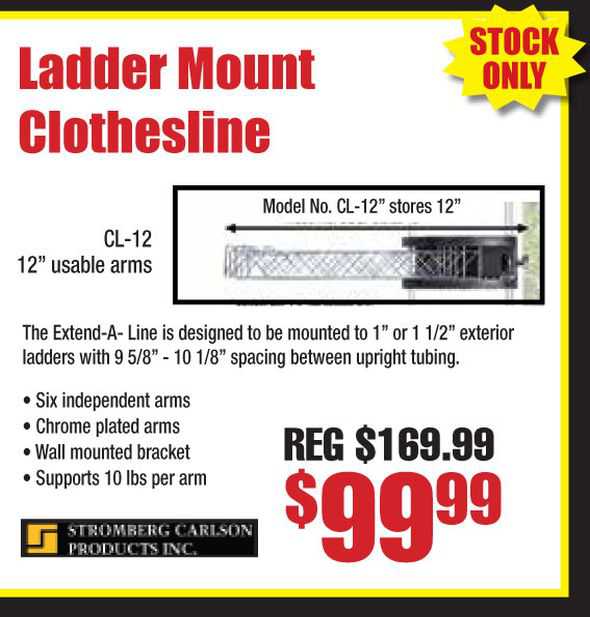 Ladder Mount Clothesline CL-12