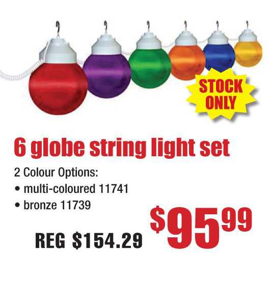 6 Globe String Light Set