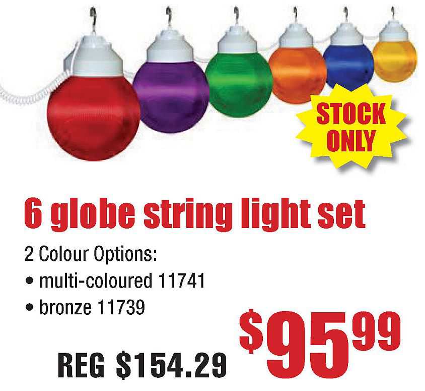6 Globe String Light Set