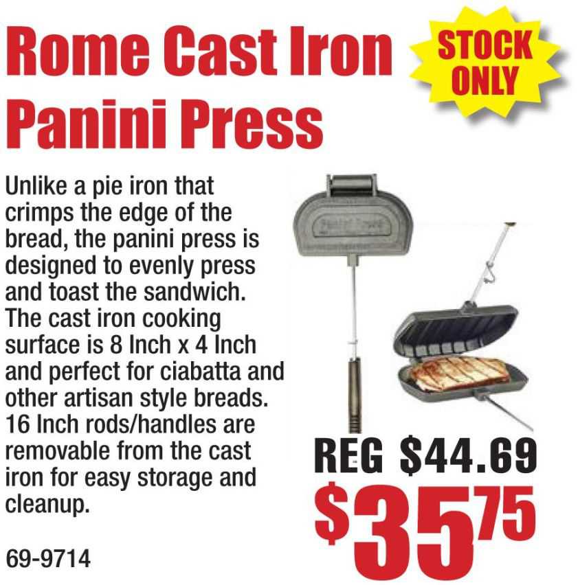 Rome Cast Iron Panini Press
