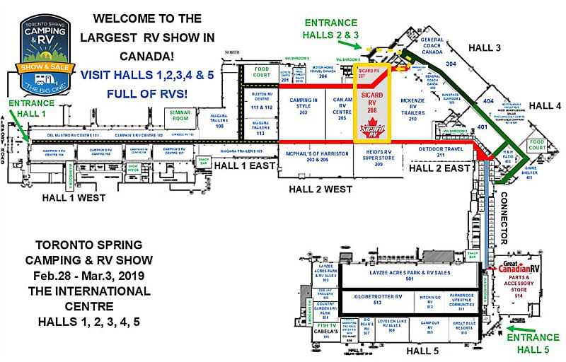 2019 Toronto Spring Camping and RV Show Map