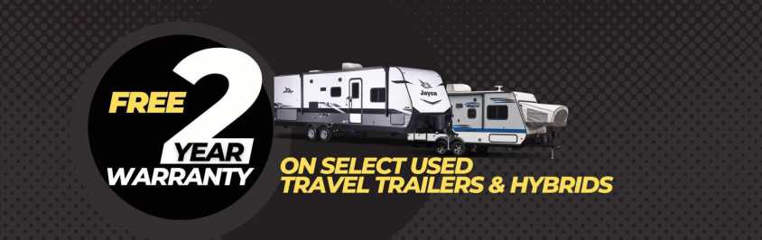 Free 2-Year Warranty on Select 2013 and newer preowned travel trailers or hybrids