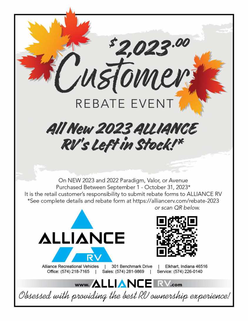 2023 Alliance RV Rebate Flier